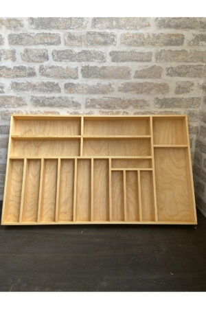 75x45 Cm Ayfiwood Ahşap Kaşıklık Çekmece İçi Yemek Takımı Ve Servis Gereçleri Düzenleyici Organizer - Görsel 4