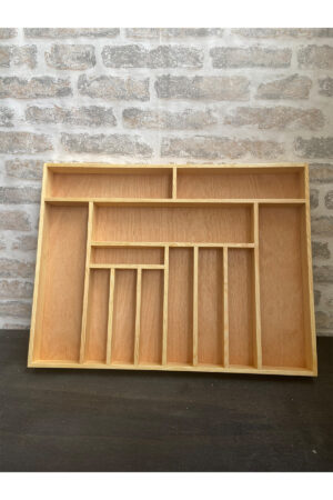 60x45 Cm Ayfiwood Ahşap Kaşıklık Çekmece İçi Yemek Takımı Ve Servis Gereçleri Düzenleyici Organizer - Görsel 6