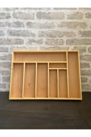 50x35 Cm Ayfiwood Ahşap Kaşıklık Çekmece İçi Yemek Takımı Ve Servis Gereçleri Düzenleyici Organizer - Görsel 4