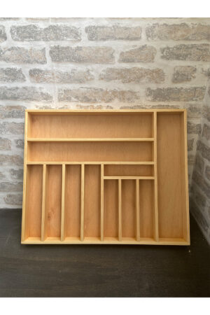 55x45 Cm Ayfiwood Ahşap Kaşıklık Çekmece İçi Yemek Takımı Ve Servis Gereçleri Düzenleyici Organizer - Görsel 4