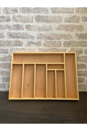 50x35 Cm Ayfiwood Ahşap Kaşıklık Çekmece İçi Yemek Takımı Ve Servis Gereçleri Düzenleyici Organizer - Görsel 6