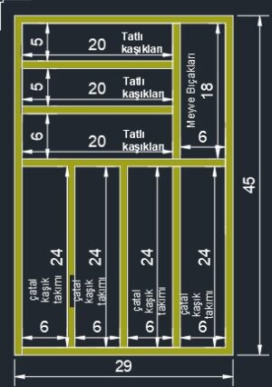 54X29 cm kaşıklık