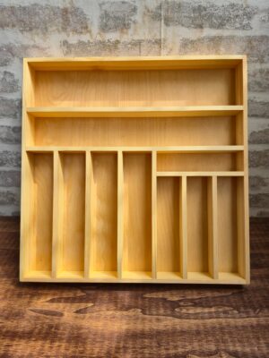 45X45 Cm Ahşap Kaşıklık El İşçiliği Masif Ahşap Organizer - Görsel 2