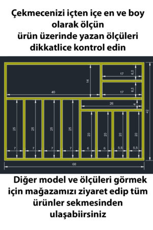 60x42 cm Ahşap Kaşıklık | El Yapımı Çekmece İçi Organizer | Mutfakta Kusursuz Düzen - Görsel 5