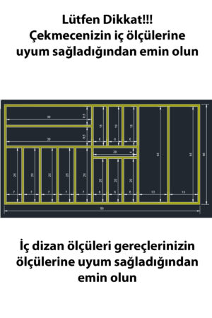 90X46 cm Ahşap Kaşıklık Çekmece İçi Organizer Doğal Ahşap Mutfak Düzenleyici - Görsel 4
