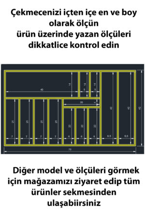 73x42 cm Ahşap Kaşıklık | El Yapımı Çekmece İçi Organizer | Mutfakta Kusursuz Düzen - Görsel 5