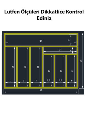 47x35 Cm Kaşıklık Çekmece İçi Düzenleyici | Doğal Ahşap Mutfak Organizer | Çatal Bıçak ve Servis Gereçleri - Görsel 5
