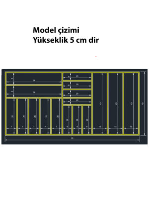 95x45 cm Ahşap Kaşıklık Çekmece İçi Organizer Doğal Ahşap Mutfak Düzenleyici - Görsel 4