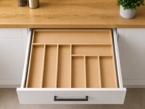 47x35 Cm Kaşıklık Çekmece İçi Düzenleyici | Doğal Ahşap Mutfak Organizer | Çatal Bıçak ve Servis Gereçleri - Görsel 3