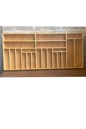 100x45 Cm Kaşıklık & Kepçelik El İşçiliği Masif Ahşap Çekmece İçi Organizer - Görsel 4
