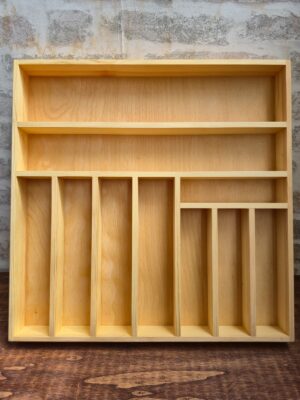 45X45 Cm Ahşap Kaşıklık El İşçiliği Masif Ahşap Organizer - Görsel 6