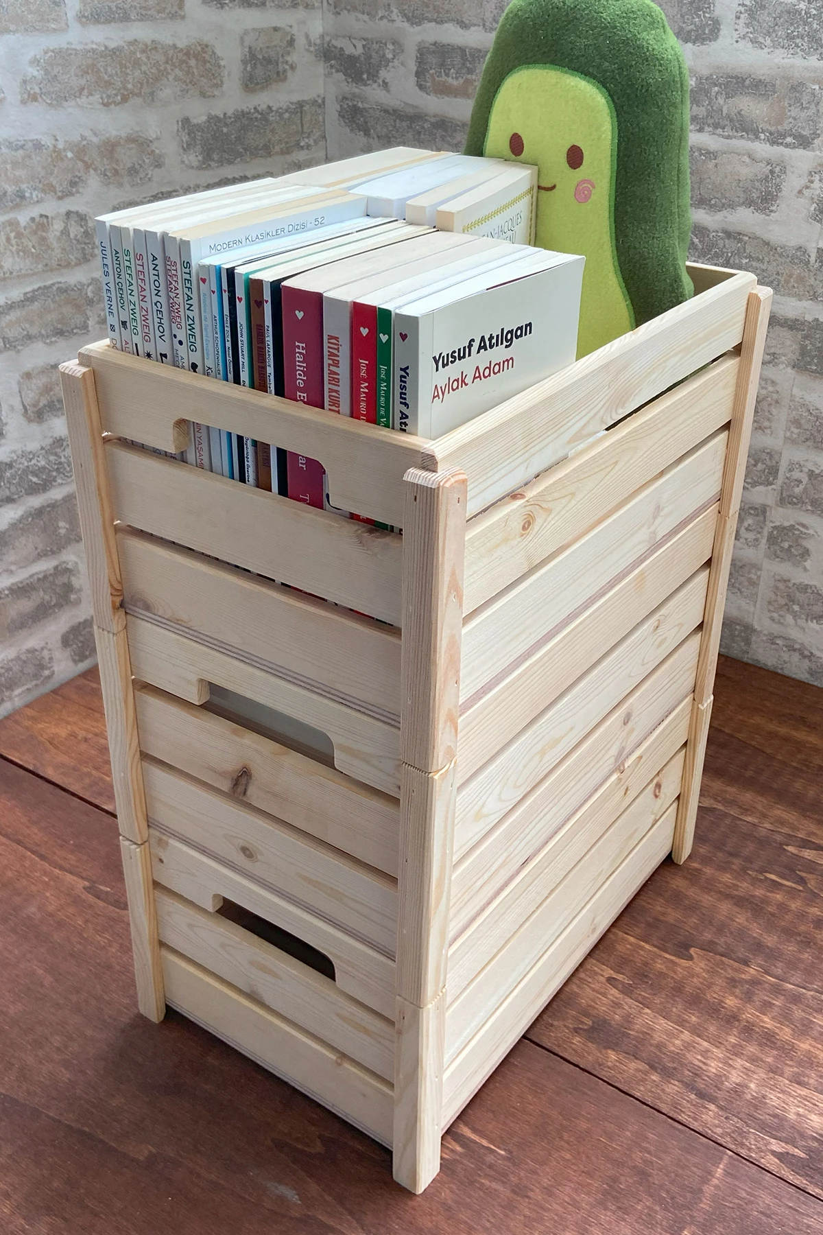 3 Adet Çocuk Odası Toparlayıcı- Oyuncak Toparlayıcı Ahşap Sepet-Organizer Üstten Kuşbakışı Görünüm