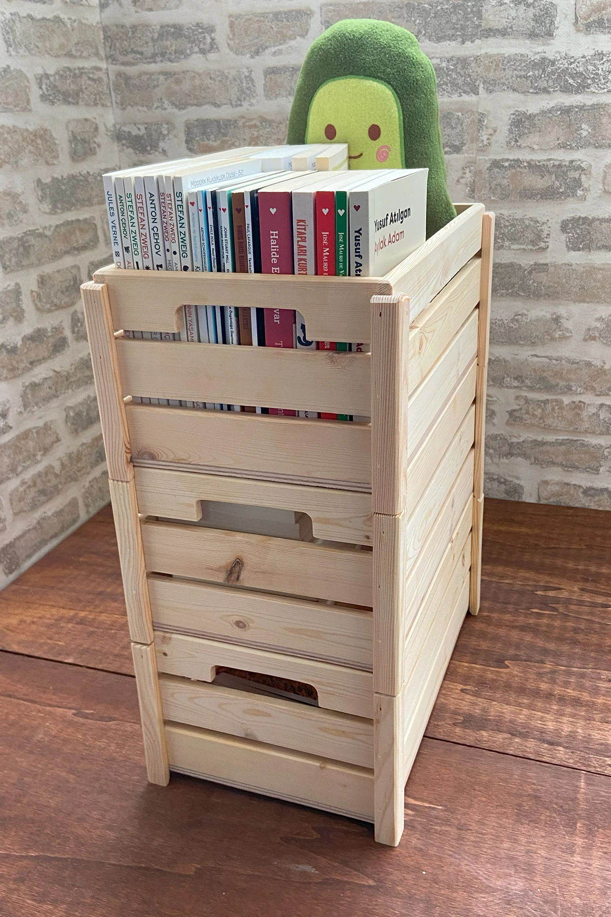 3 Adet Kitap Düzenleyici Doğal Ahşap Saklama Kutusu Ahşap Kitap Organizer 3 Adet Mutfak Çekmecesi Düzenleyici Farklı Açıdan Görünüm