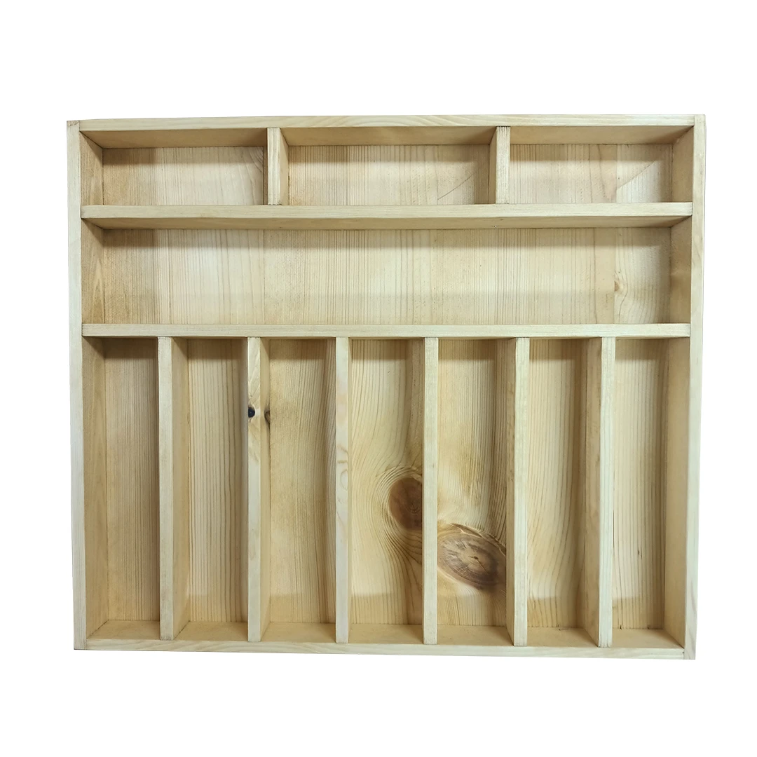 45x 40 Kaşıklık Çekmece Içi Doğal Ahşap 11 Bölmeli Kaşık, Çatal, Bıçak Organizer 45×40 Çekmece İçi Kullanım ve Düzen Görünümü