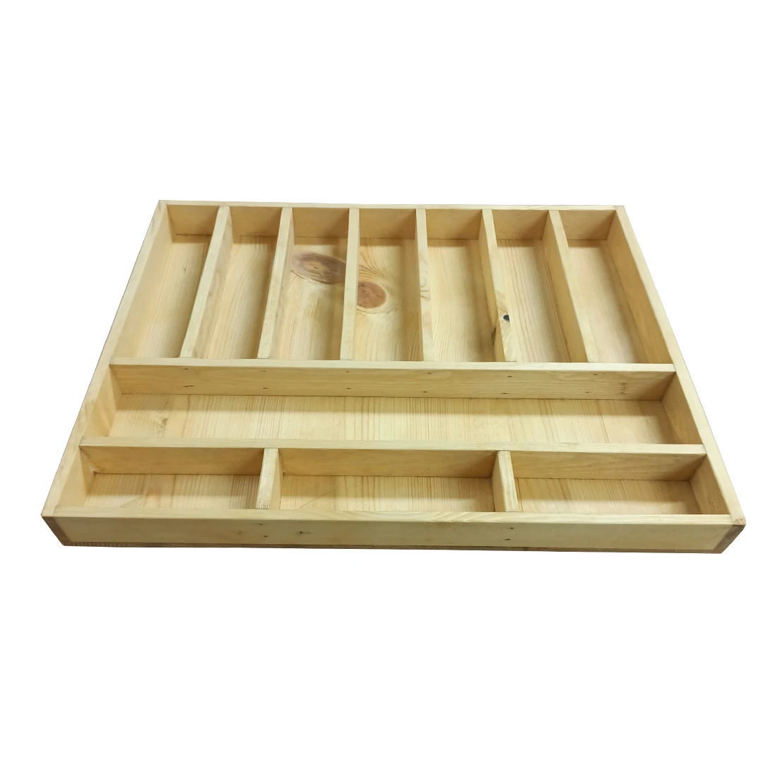 45x 40 Kaşıklık Çekmece Içi Doğal Ahşap 11 Bölmeli Kaşık, Çatal, Bıçak Organizer 45×40