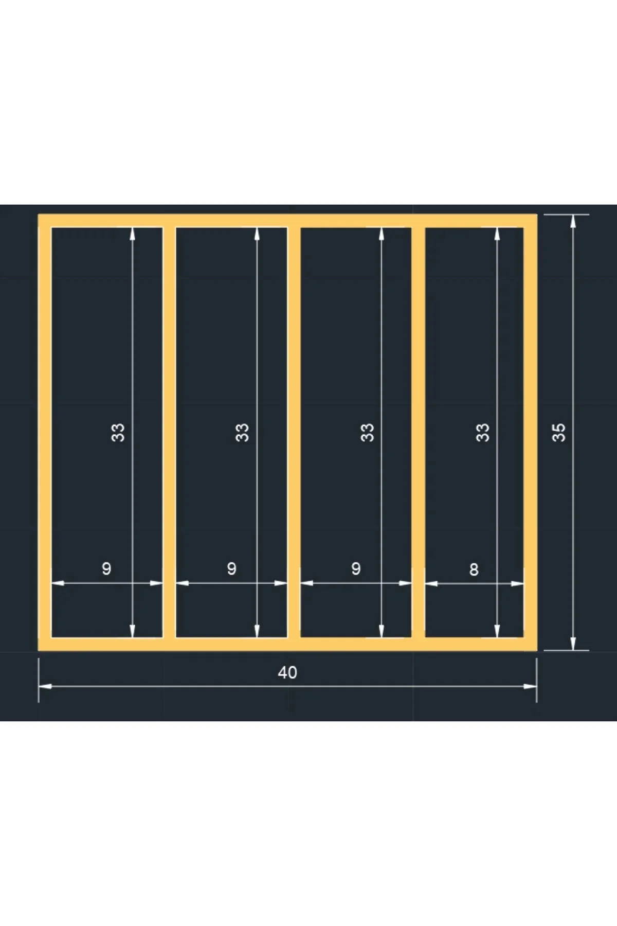 45×35 Cm Ahşap Kaşıklık Çekmece İçi Yemek Takımı Ve Servis Gereçleri Düzenleyici Organizer Çekmece İçi Kullanım ve Düzen Görünümü