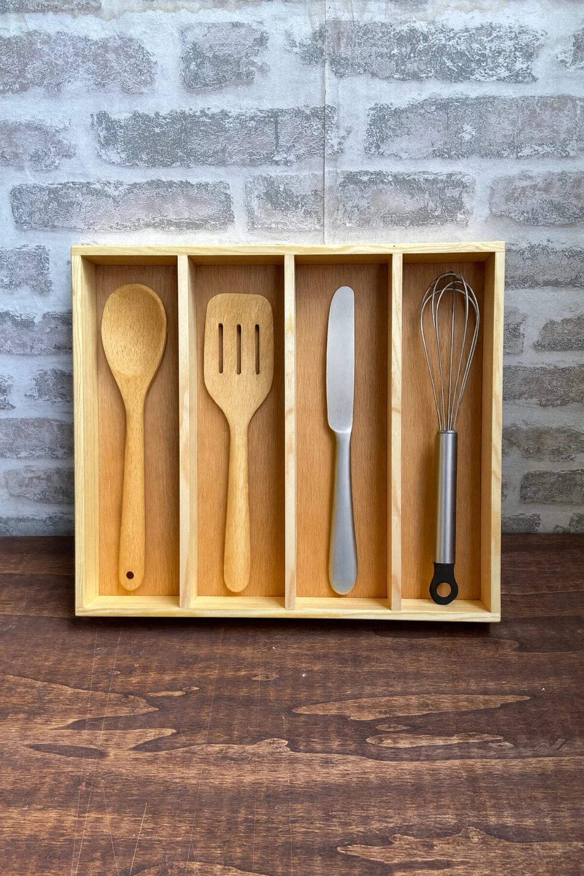 45×35 Cm Ahşap Kaşıklık Çekmece İçi Yemek Takımı Ve Servis Gereçleri Düzenleyici Organizer