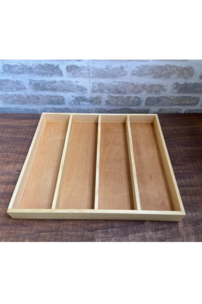 45×40 Cm Ahşap Kaşıklık Çekmece İçi Kepçe Maşa Ve Servis Gereçleri Düzenleyici Organizer