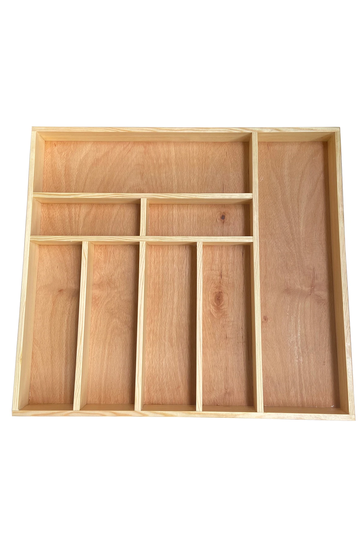 Doğal Masif Ahşap Doku ve Malzeme Kalitesi - 50X 45 Cm Ayfiwood Ahşap Kaşıklık Çekmece İçi Yemek Takımı Ve Servis Gereçleri Düzenleyici Organizer