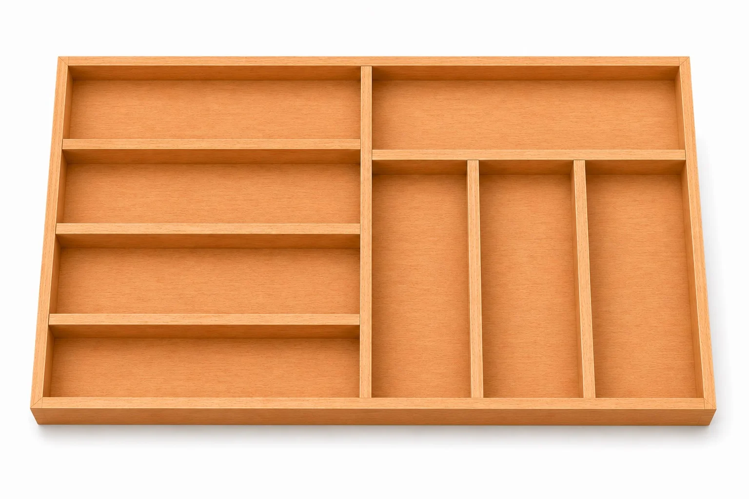 50×30 cm Ahşap Kaşıklık Çekmece İçi Organizer Doğal Ahşap Mutfak Düzenleyici Bölmeleri ve Ahşap İşçilik Detayı