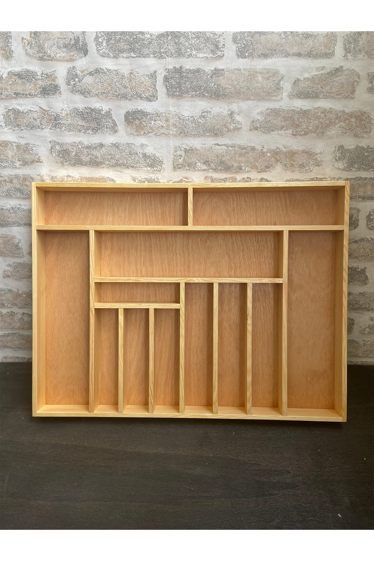 60×45 Cm Ayfiwood Ahşap Kaşıklık Çekmece İçi Yemek Takımı Ve Servis Gereçleri Düzenleyici Organizer