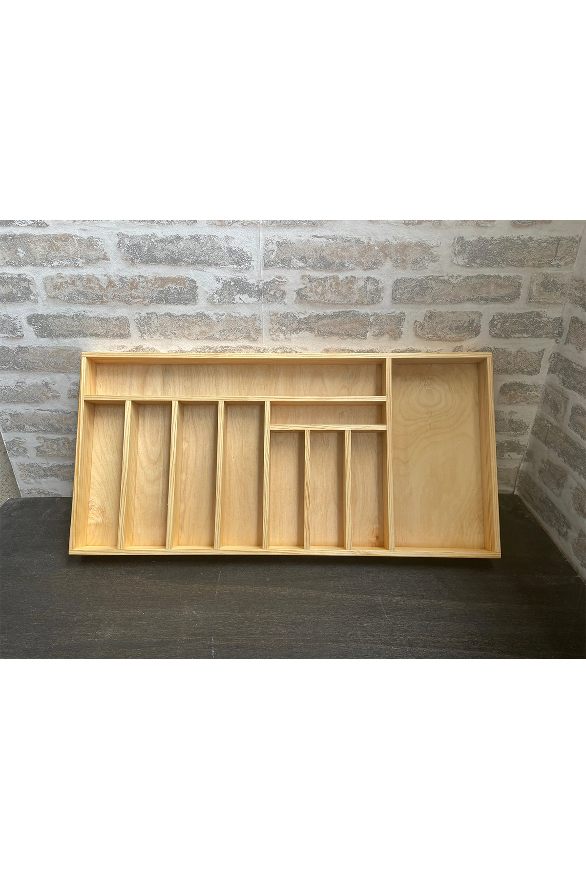 70×35 Cm Ayfiwood Ahşap Kaşıklık Çekmece İçi Yemek Takımı Ve Servis Gereçleri Düzenleyici Organizer Üstten Kuşbakışı Görünüm