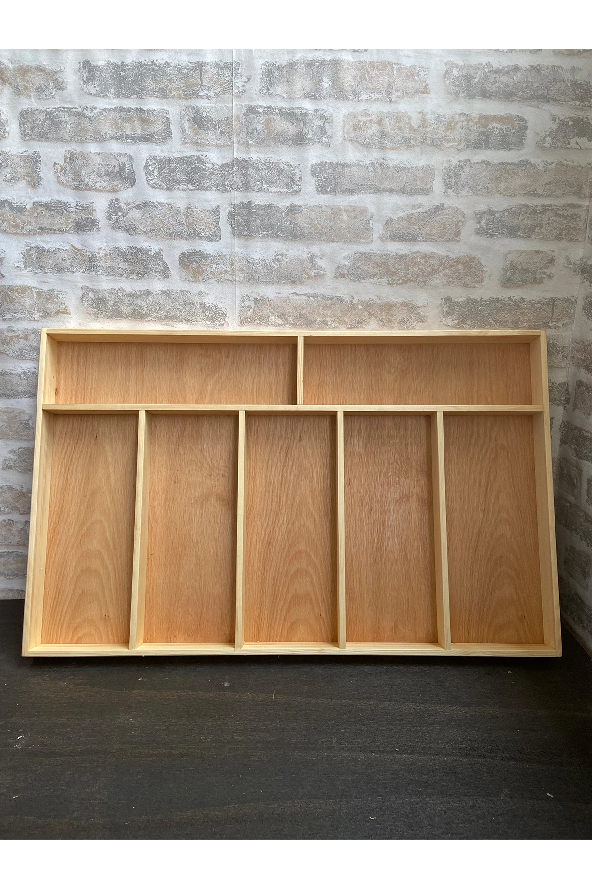 75×45 Cm Ayfiwood Ahşap Kaşıklık Çekmece İçi Kepçe Maşa Ve Servis Gereçleri Düzenleyici Organizer Üstten Kuşbakışı Görünüm