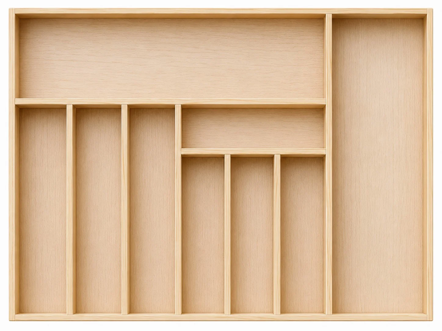 Ayfiwood 54×39 Cm Kaşıklık Çekmece İçi Düzenleyici Çatal Bıçak ve Servis Gereçleri Çekmece İçi Yerleşimi
