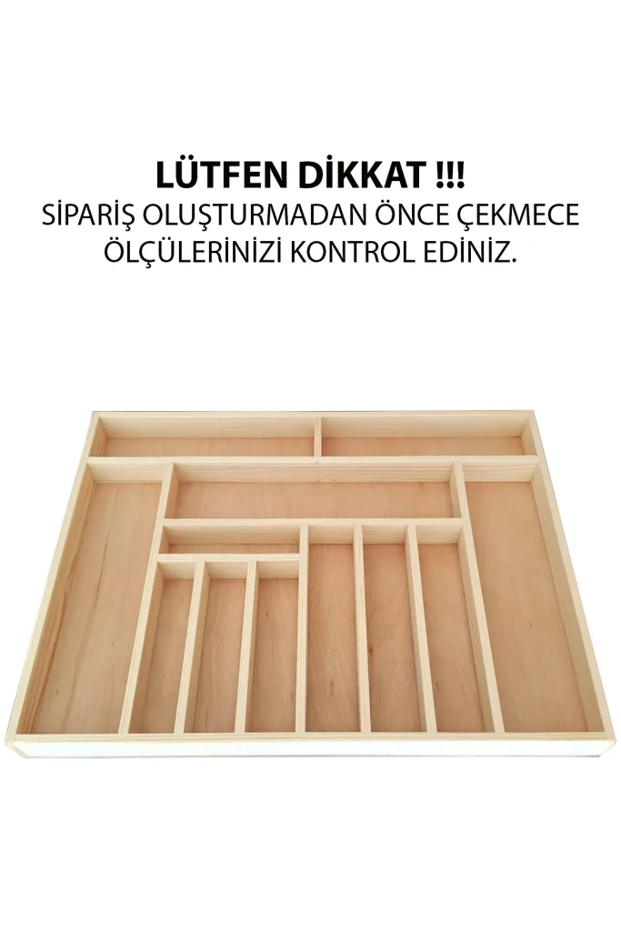 60 X 45 Cm Ayfiwood Ahşap Kaşıklık Çekmece İçi Yemek Takımı Ve Servis Gereçleri Düzenleyici Organizer