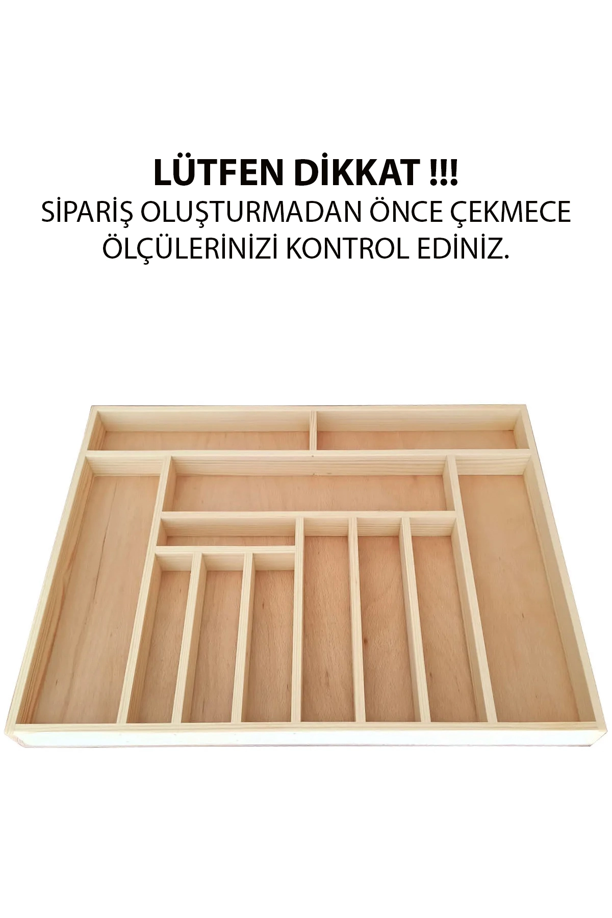 60 X 45 Cm Ayfiwood Ahşap Kaşıklık Çekmece İçi Yemek Takımı Ve Servis Gereçleri Düzenleyici Organizer