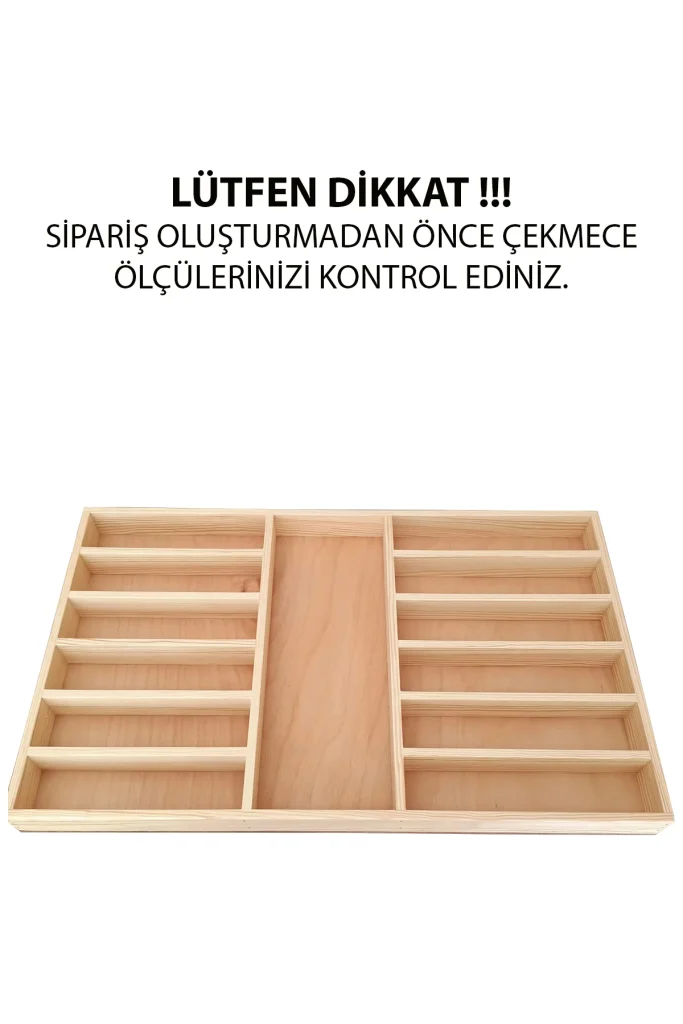 65 X 40 Cm Ayfiwood Ahşap Kaşıklık Çekmece İçi Yemek Takımı Ve Servis Gereçleri Düzenleyici Organizer