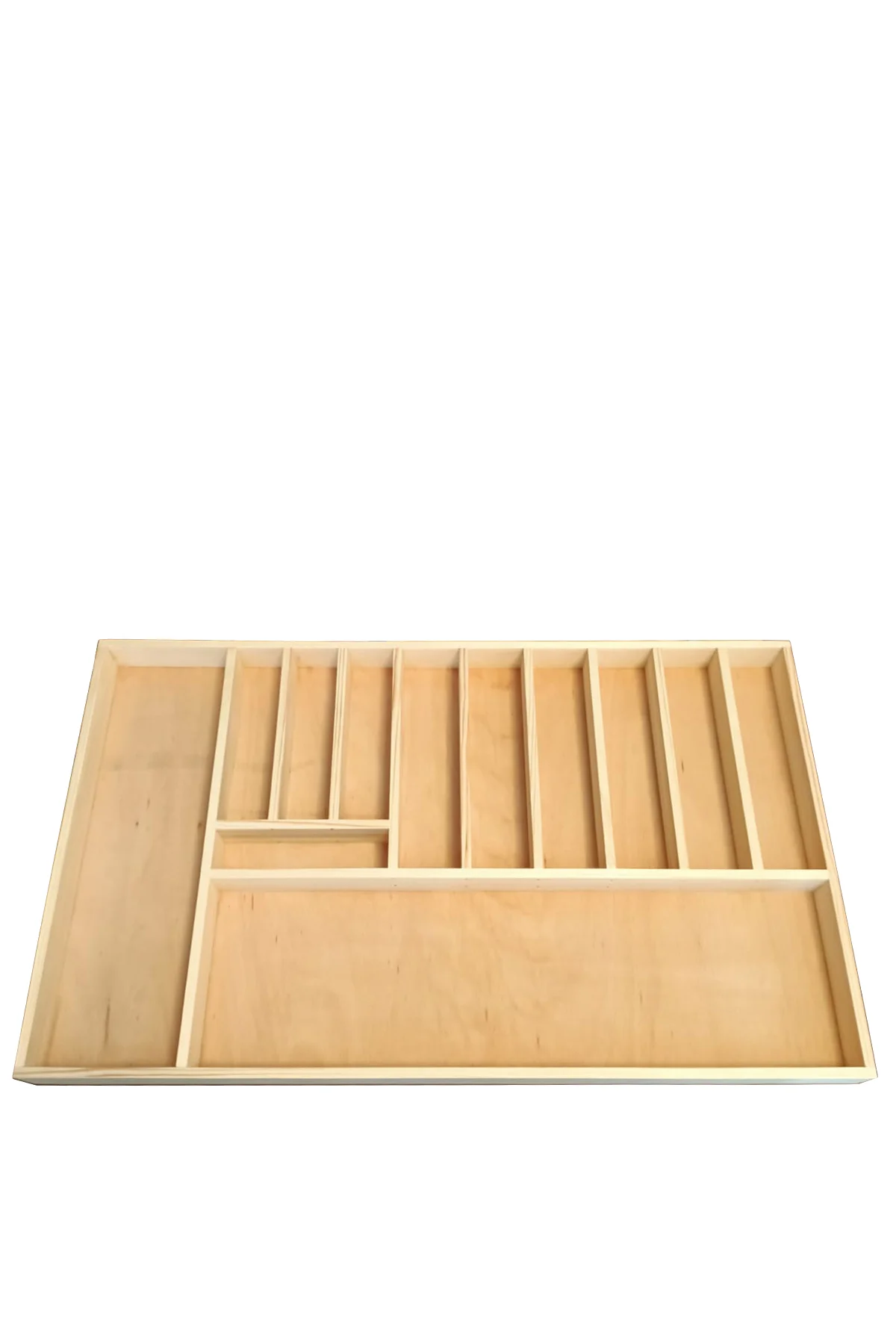 75×45 Cm Ayfiwood Ahşap Kaşıklık Ahşap Kaşıklık Çekmece İçi Düzenleyici Organizer Üstten Kuşbakışı Görünüm