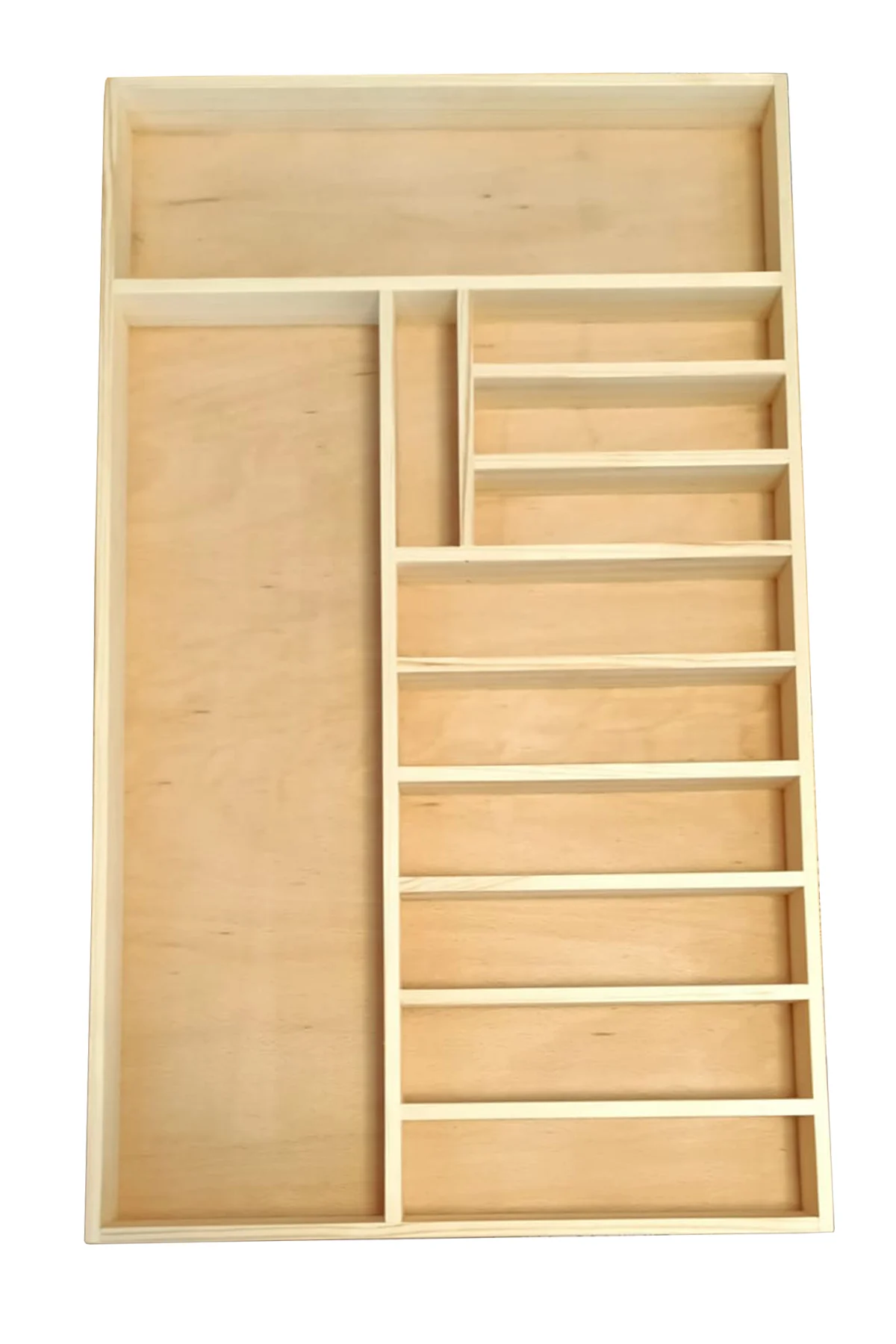 Doğal Masif Ahşap Doku ve Malzeme Kalitesi - 75×45 Cm Ayfiwood Ahşap Kaşıklık Ahşap Kaşıklık Çekmece İçi Düzenleyici Organizer