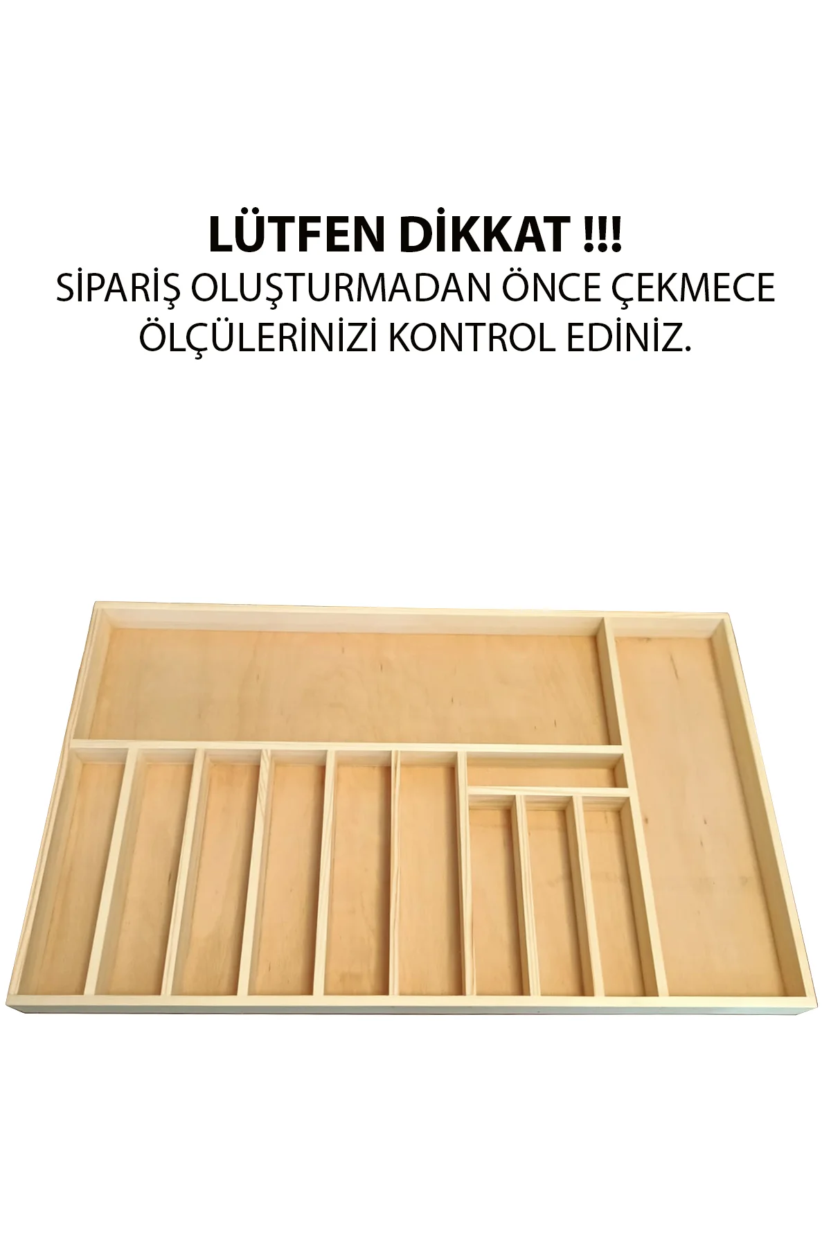 75×45 Cm Ayfiwood Ahşap Kaşıklık Ahşap Kaşıklık Çekmece İçi Düzenleyici Organizer