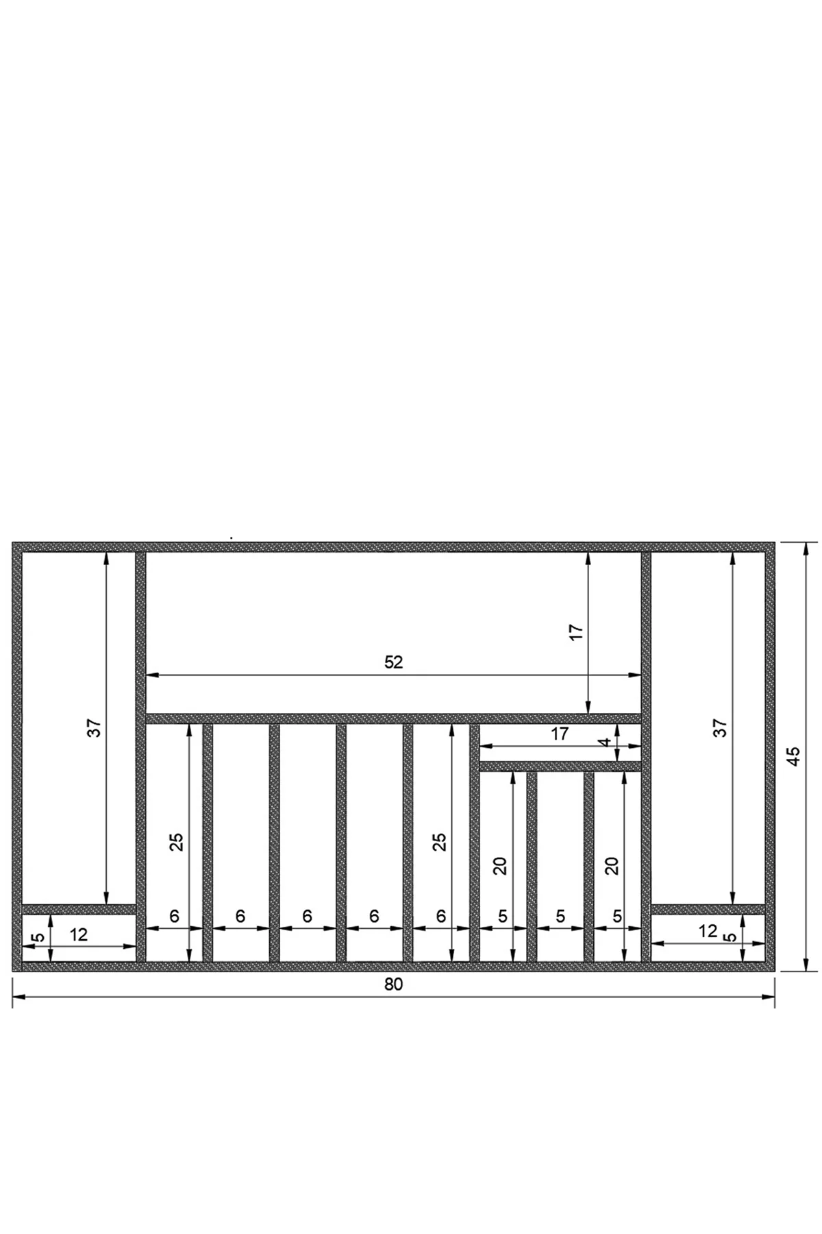 80×45 cm Ayfiwood Ahşap Kaşıklık Mutfak Çekmece Düzenleyici Organizer Ahşap kaşıklık Bölmeleri ve Ahşap İşçilik Detayı