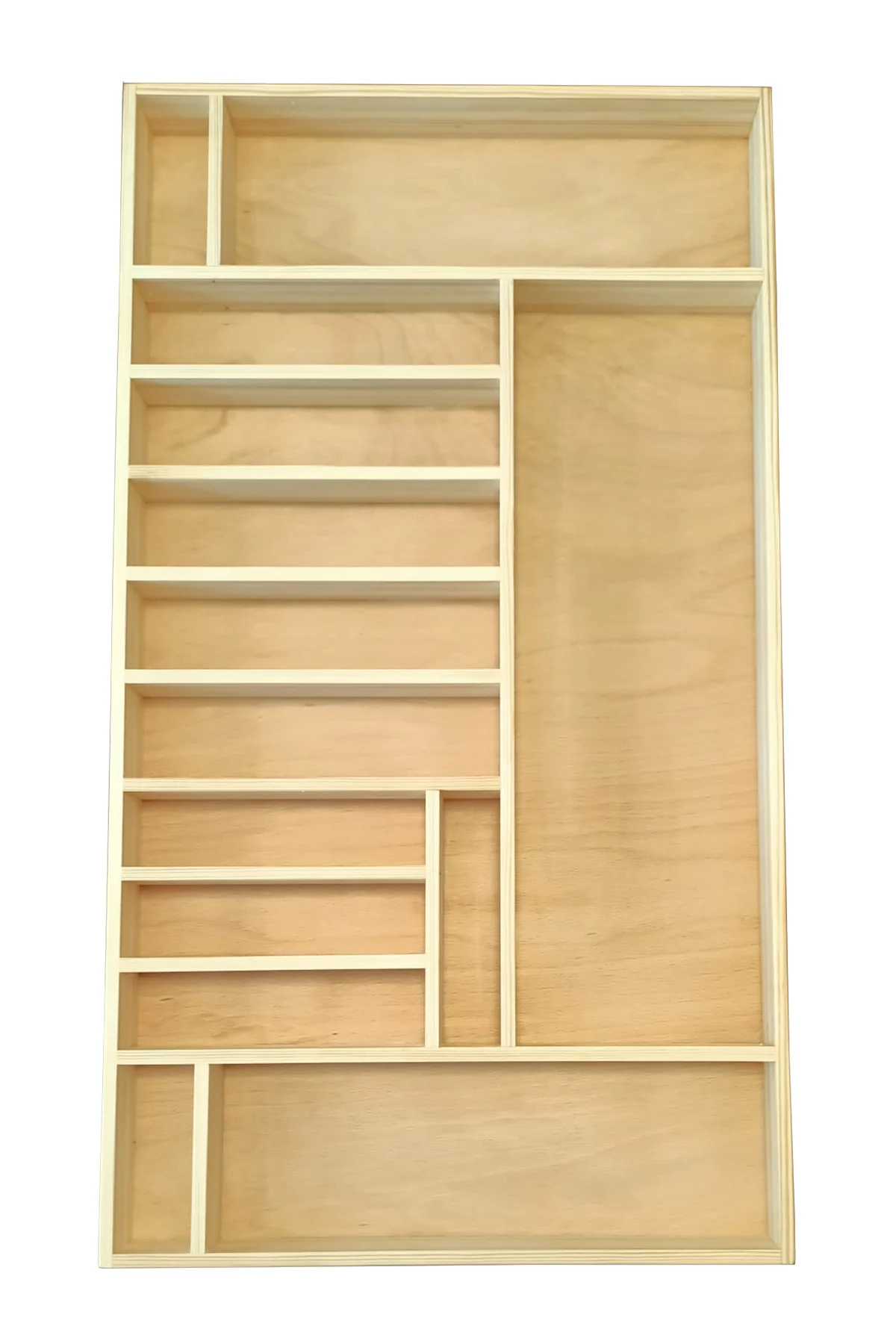 Doğal Masif Ahşap Doku ve Malzeme Kalitesi - 80×45 cm Ayfiwood Ahşap Kaşıklık Mutfak Çekmece Düzenleyici Organizer Ahşap kaşıklık