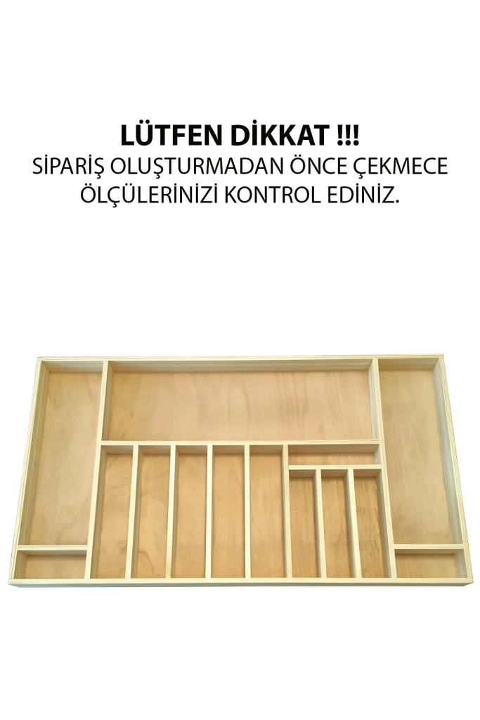 80×45 cm Ayfiwood Ahşap Kaşıklık Mutfak Çekmece Düzenleyici Organizer Ahşap kaşıklık