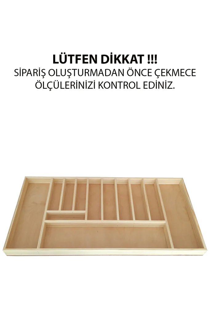 80X40 Cm Ayfiwood Kaşıklık Mutfak Çekmecesi Organizer Ahşap Kaşıklık