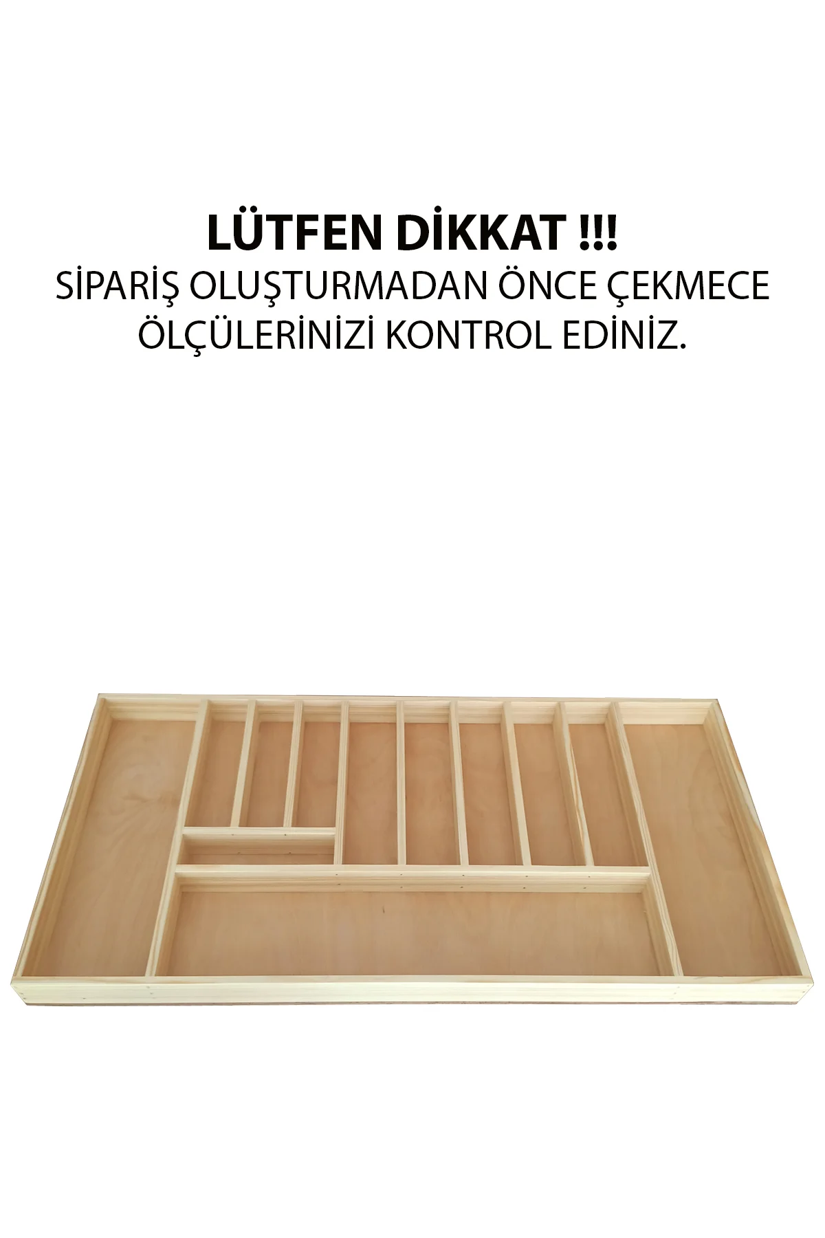 80X40 Cm Ayfiwood Kaşıklık Mutfak Çekmecesi Organizer Ahşap Kaşıklık