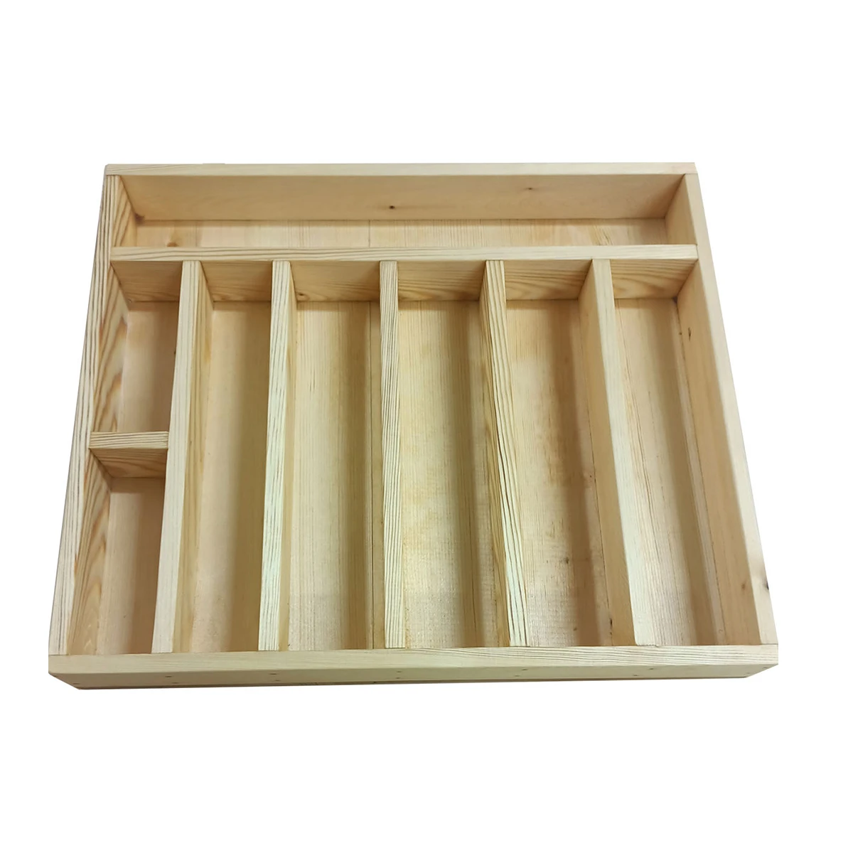 30×35 ayfiwood Kaşıklık Çekmece Içi Doğal Ahşap 8 Bölmeli Kaşık, Çatal, Bıçak Organizer Çekmece İçi Kullanım ve Düzen Görünümü
