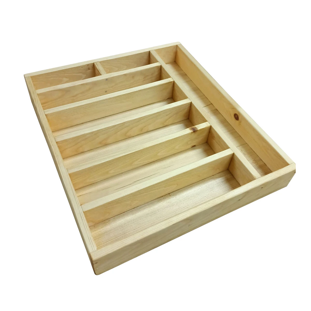 Doğal Masif Ahşap Doku ve Malzeme Kalitesi - 30×35 ayfiwood Kaşıklık Çekmece Içi Doğal Ahşap 8 Bölmeli Kaşık, Çatal, Bıçak Organizer