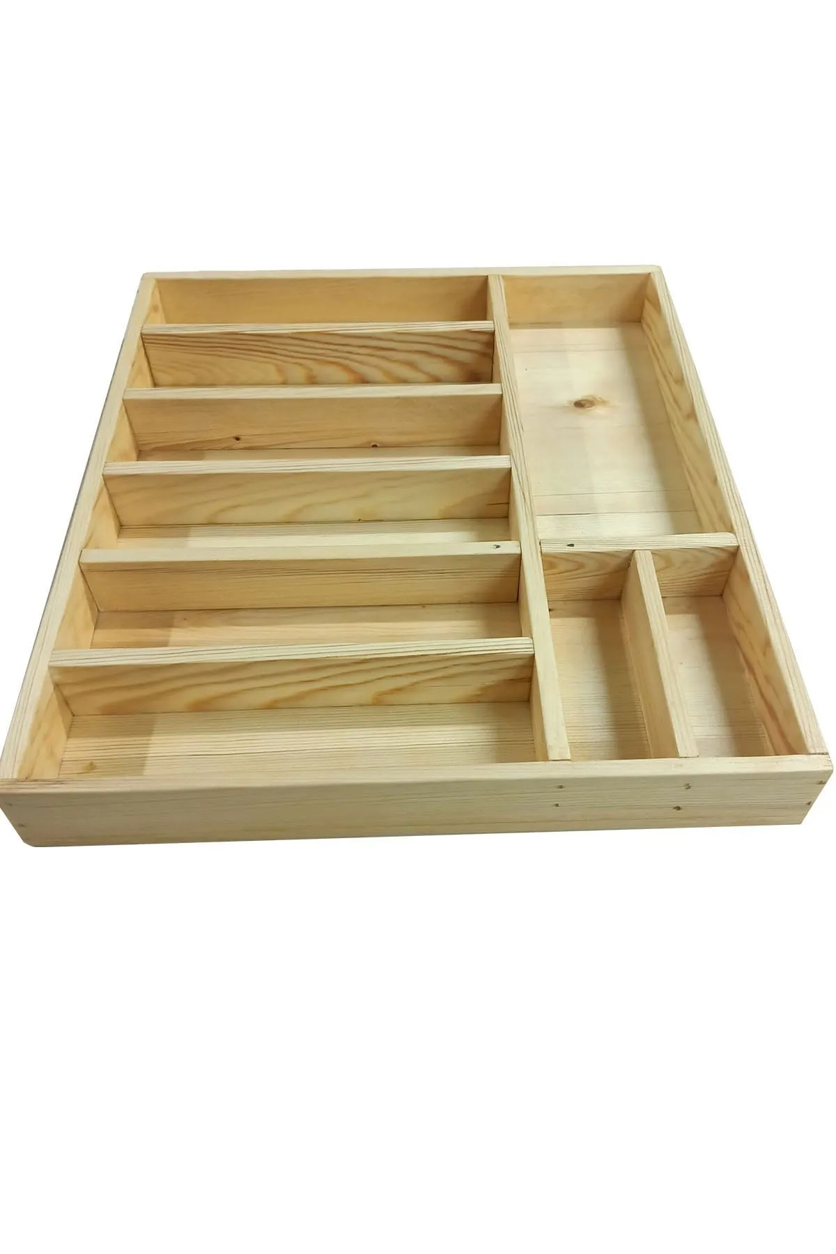 40×35 ayfiwood Kaşıklık Çekmece Içi Doğal Ahşap 9 Bölmeli Kaşık, Çatal, Bıçak Organizer Mutfak Çekmecesi Düzenleyici Farklı Açıdan Görünüm