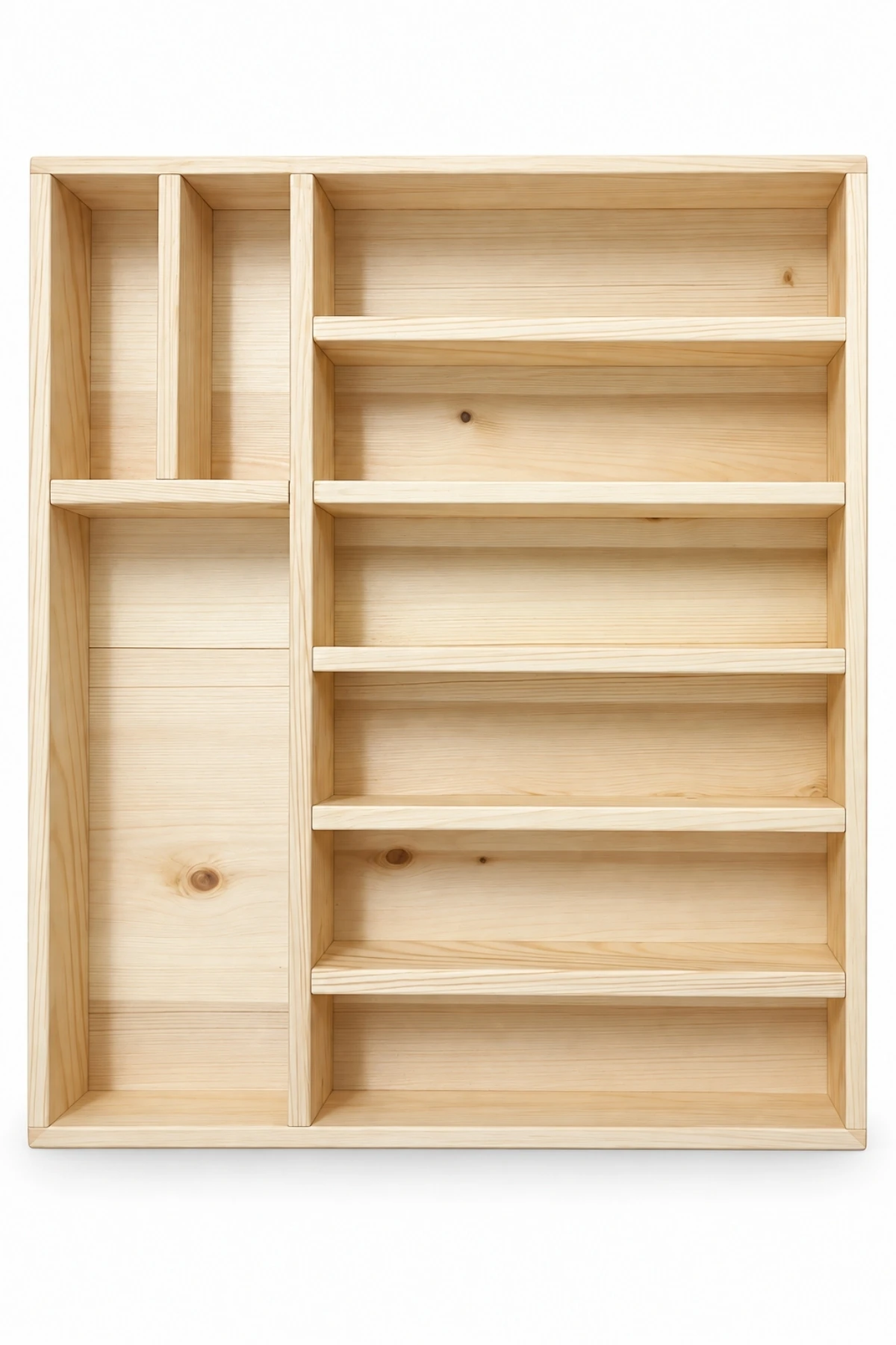 40×35 ayfiwood Kaşıklık Çekmece Içi Doğal Ahşap 9 Bölmeli Kaşık, Çatal, Bıçak Organizer