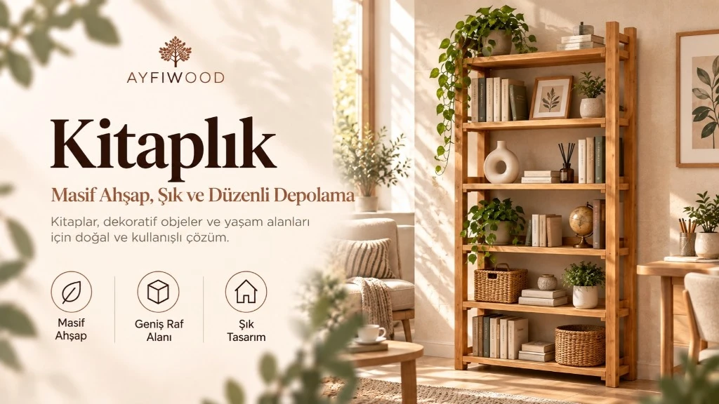 Kitaplık Rehberi: Masif Ahşap Kitaplıklarla Düzenli, Doğal ve Yaşayan Mekânlar - Ayfiwood