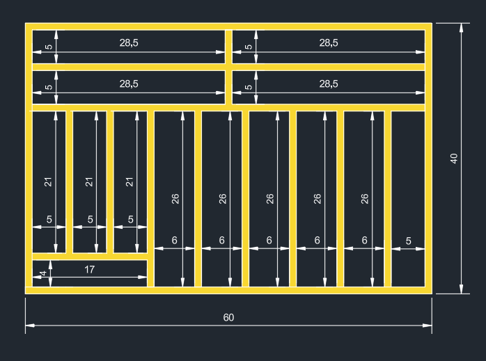 60*40 cm Ahşap Kaşıklık